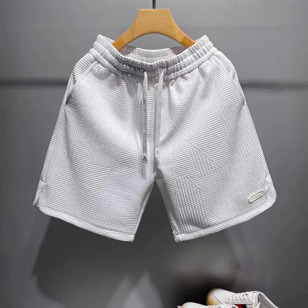 Summer Sports Shorts Men Casual Jogging Sport Short Pants Drawstring Pockets Wide Leg Knee Length Casual Shorts Teens Gym Shorts