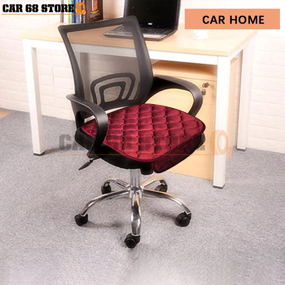 Car Seat Cover Front Rear Flocking Cloth Cushion Non Slide Auto Protector Mat Pad Keep Warm Universal For Cars And Office Chairs