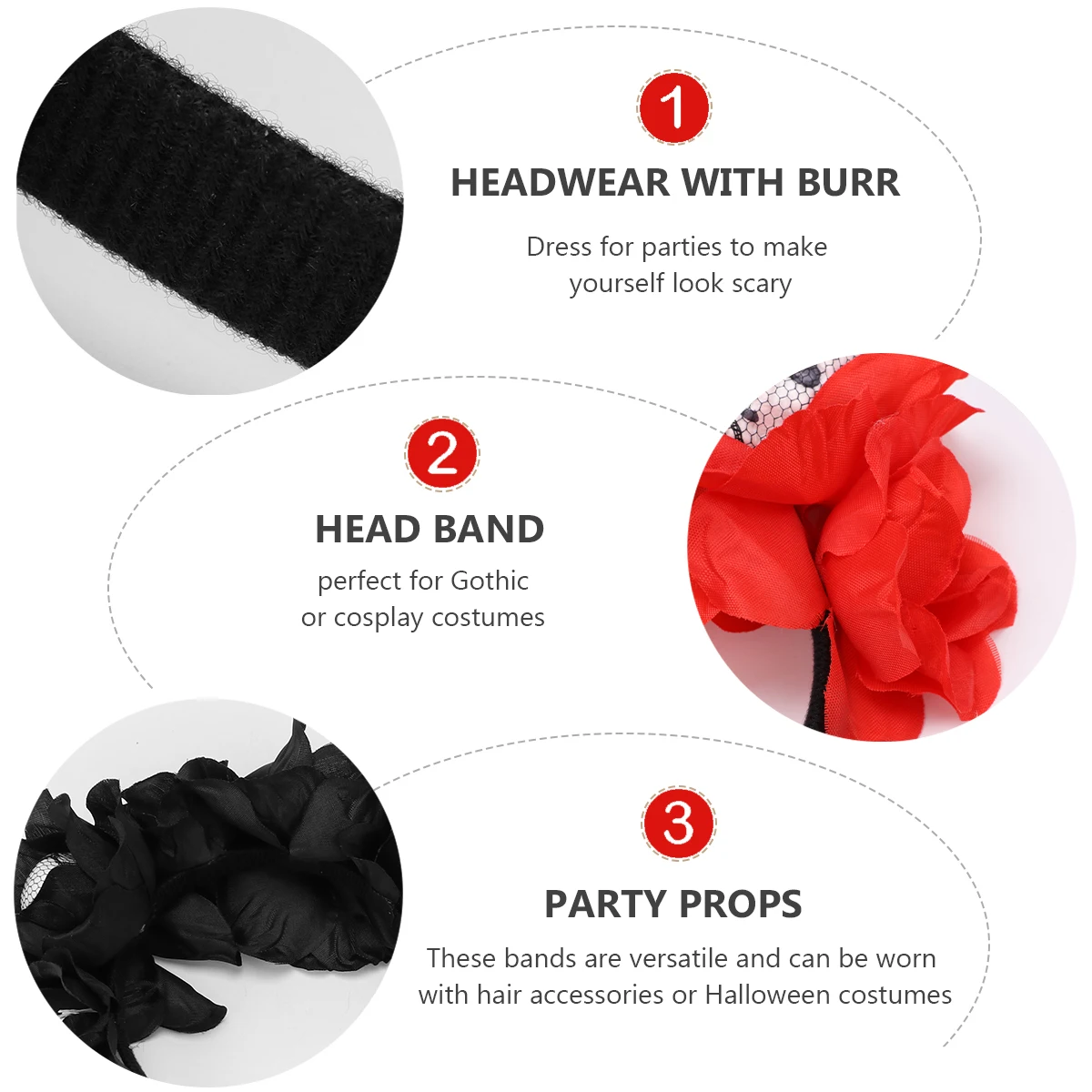 

2 Pcs Skull Headdress Headband Halloween Hair Accessory Flower Crown Headwear Hoop Cosplay Accessories