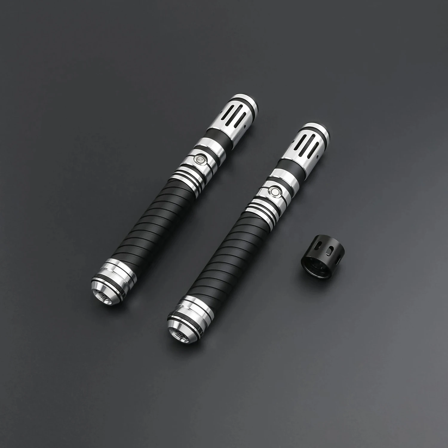 TXQSABER E04 Double Laser Swords Smooth Swing Two Metal Hilt Double Blades Heavy Dueling Free Double-edged Adapter Cosplay Gift