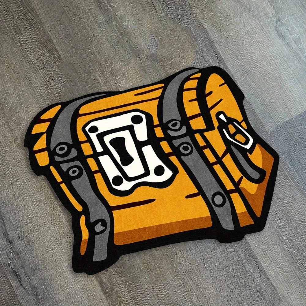 VIKAMA Treasure Chest Carpet Fun Shaped Rug Cool Bedroom Decor Rug Doormat Easy to Clean  Bathroom Mat Carpet For Living Room