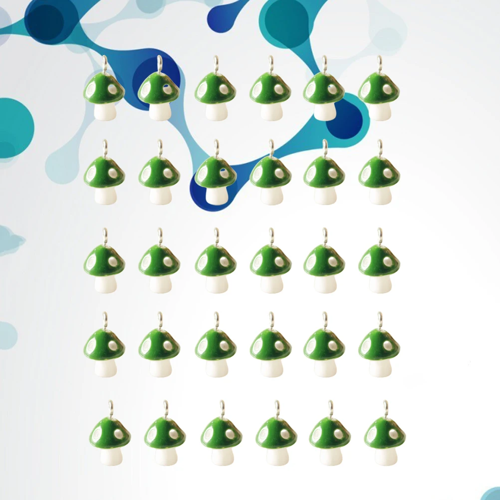 

30Pcs Mushroom Pendants Resin 12mm Simple Design for DIY Necklace Earrings Bracelet Making Charm Accessories Mushroom Pendants