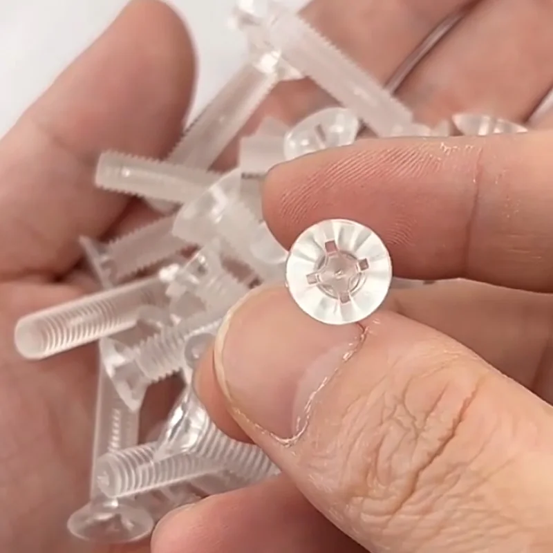 10~50pcs PC Acrylic Clear Transparent Cross Countersunk Head Screw Plastic Phillips Flat Head Screws Bolt M2 M2.5 M3 M4 M5 M6 M8