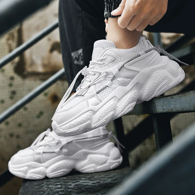 Zapatos Deportivos blancos de disenador para hombre zapatillas gruesas a la moda suela gruesa zapatos atleticos de plataforma entrenadores de