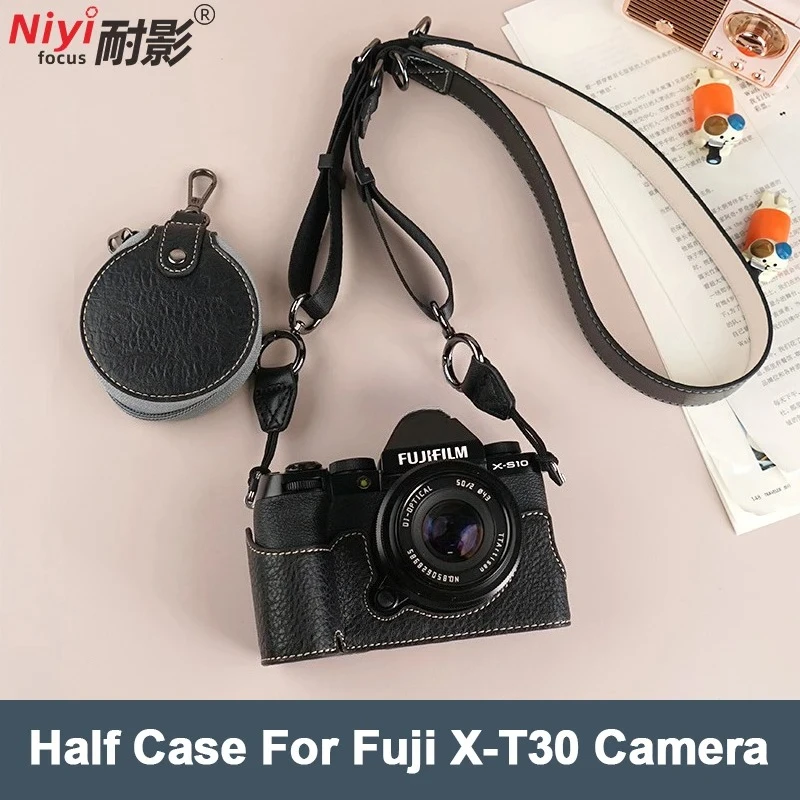 Etui na aparat Fujifilm XT10 XT20 XT30 XT30II Retro wzór liczi Antypoślizgowa Półtorowa Torba na Korpus Aparatu Ochrona przed Upadkiem i Kurzem — zdjęcie produktu 5