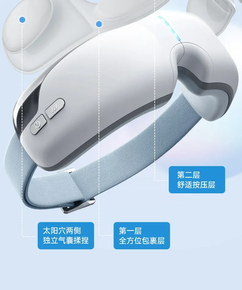 Masajeador de ojos para el hogar, máscara de ojos a vapor con calefacción inteligente, Bluetooth