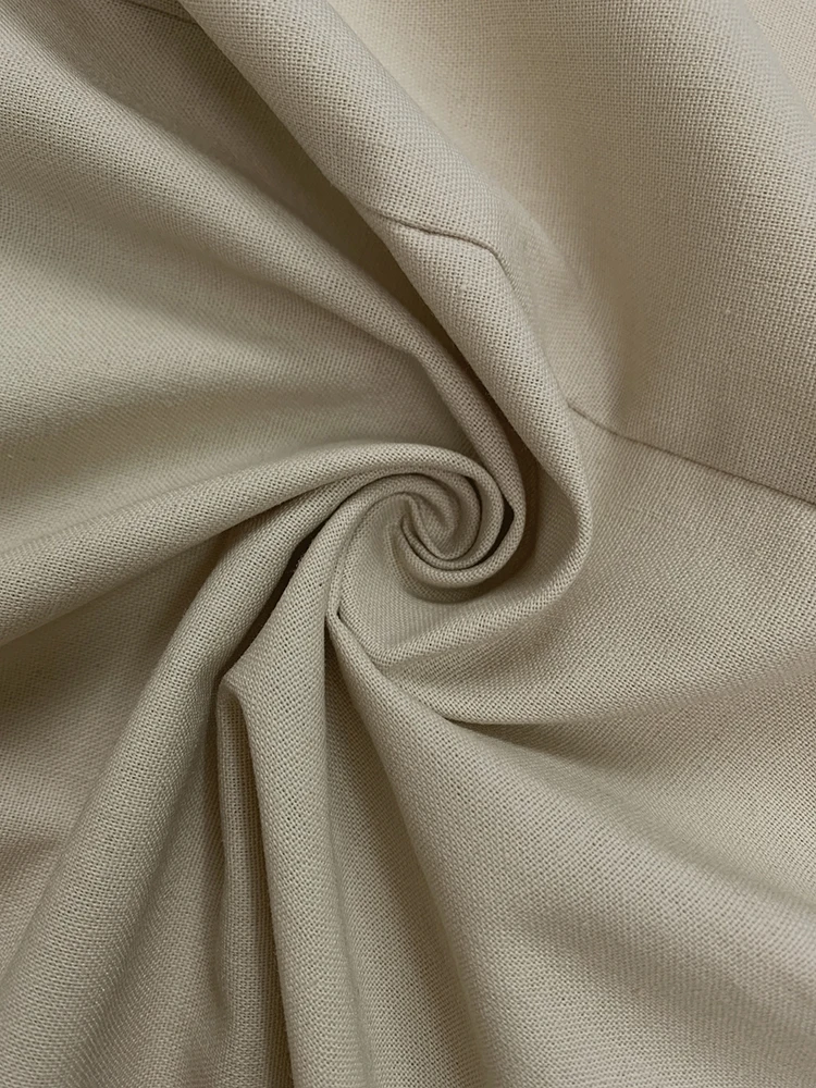 Modigirl レディース コットンリネン マキシ丈ワンピース 2025 夏 春 Vネック ボタン H型 無地 シック カジュアル ロングワンピース