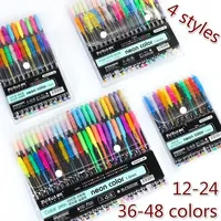 12-24-26-48pcs Student Gel Pens Glitter Pen Drawing Color Pens Marker Pens Base For Markers Suitable Artist Painting Supplies