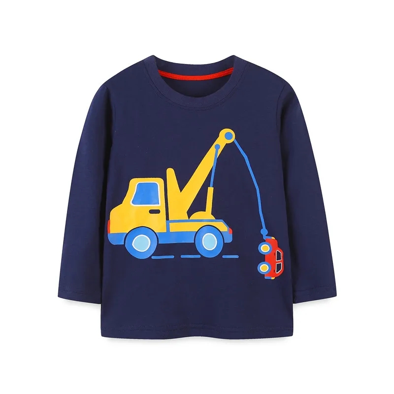 

2-7T Baby Blouses Printed Cars Cotton Children's Long Sleeve Tshirts For Autumn Winter Boys Clothes Toddler Tops Shirts