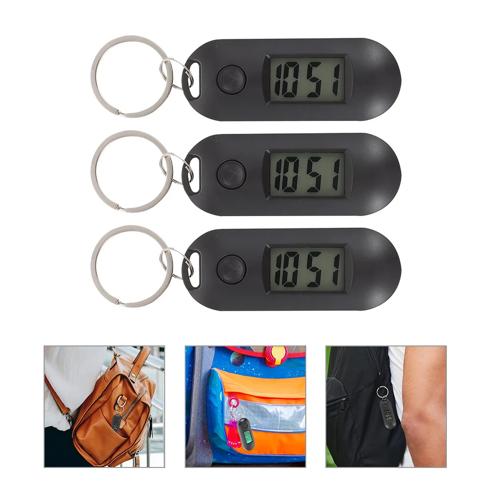 3 Pcs Key Chain Watch Electronic Watches Lanyard Portable Hanging Digital Student Ring Pocket Plastic Students Keyring