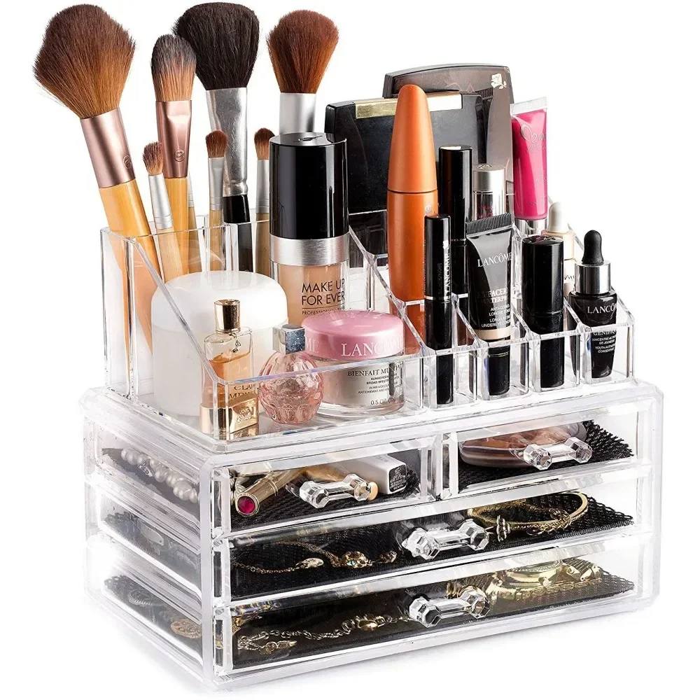 Cosmetics Storage Box Acrylic Transparent Drawer Storage Box Large Capacity Desktop Compact Dustproof makeup organizer