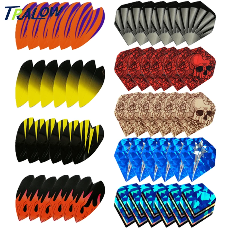 

TRALOW 54 шт./компл. комбинированные крылья для дартса, листья-профессиональный полетный дартс, хвостовые крылья, аксессуары для крыльев для дартса, ПЭТ, высокое качество