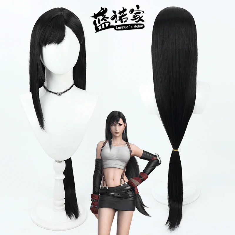 

Anime Tifa Lockhart Cosplay Wig Halloween Carnival Party Props Synthetic Hair Heat Resistant Fiber + Wig Cap