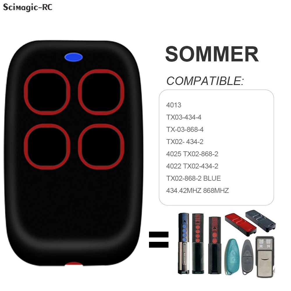 SOMMER TX03-434-4-XP 434.42MHz 4011 4020 TX03-868-4 4026 TX03-868-2 868MHz Garage Command Door Remote Control Opener Transmitter