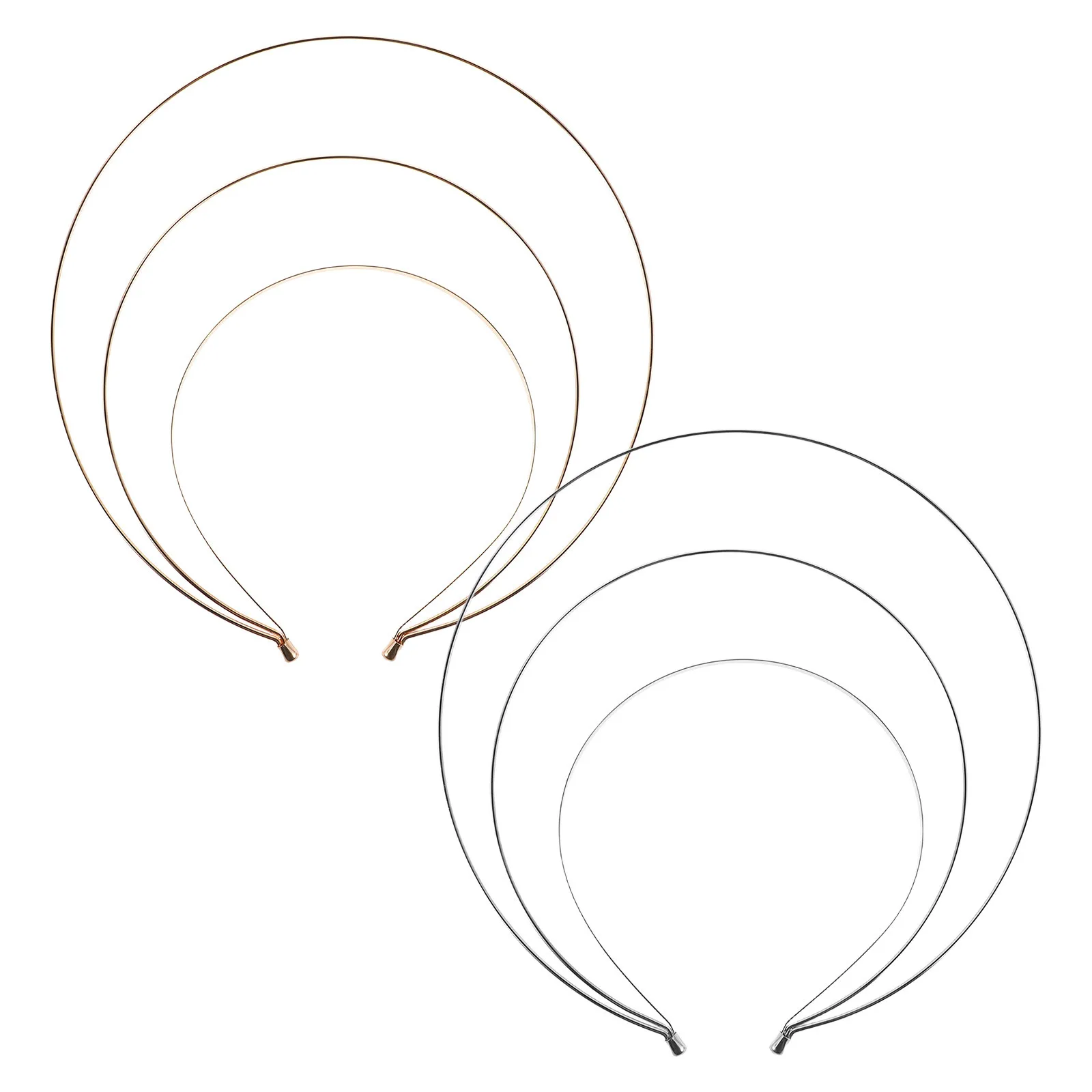 

2Pcs Headband Metal Gold Triple Layer Crown Hair Accessory DIY Craft Band for Hanfu Wedding Cosplay Halloween Costume