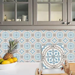 10/15/20/30cm European Style Tiles Sticker Kitchen Backsplash Oil-proof Cupboard Washbasin Peel & Stick Waterproof Art Wallpaper