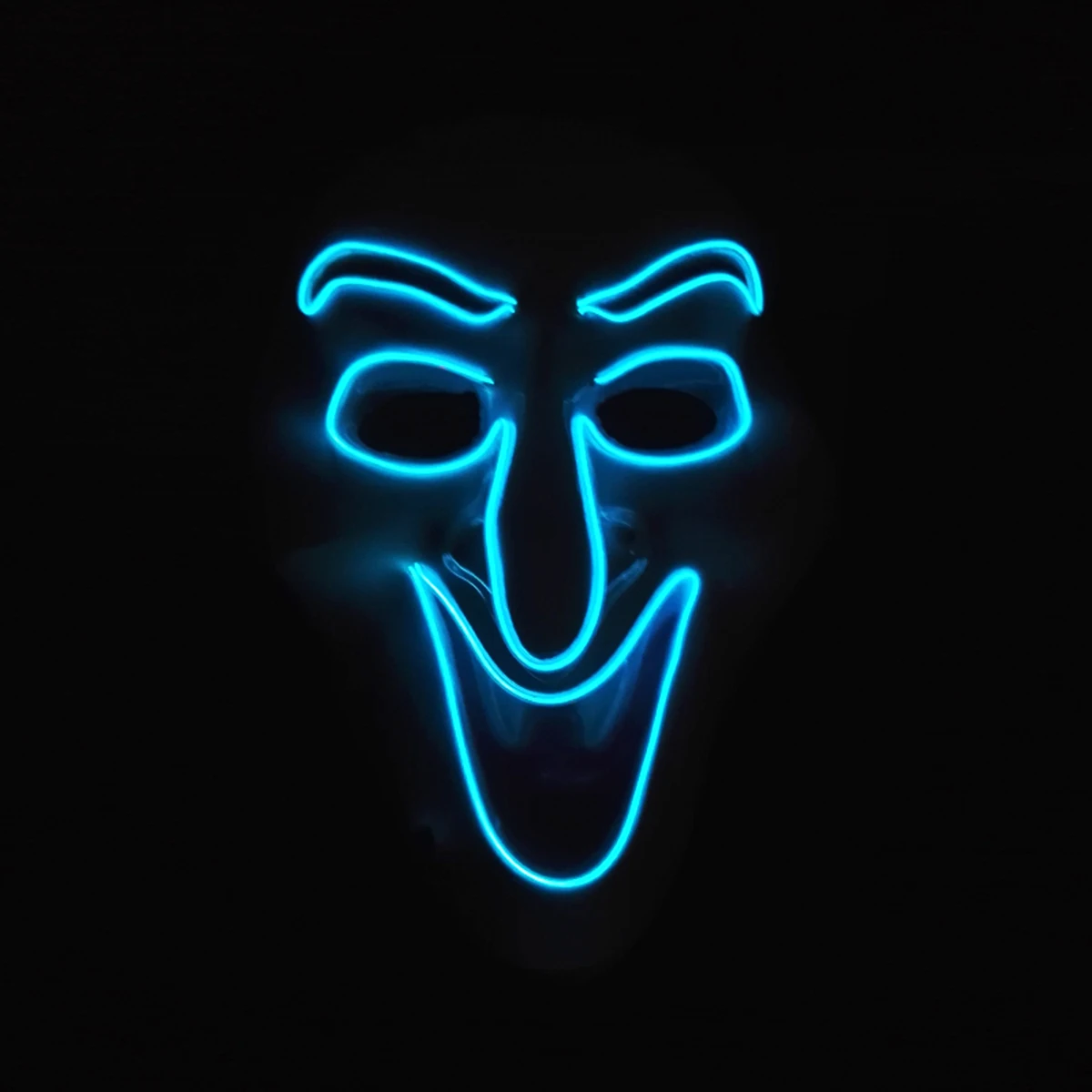 Masque facial d'halloween drôle qui brille dans la nuit, masque de sorcière lumineux pour adultes et enfants, Costume de Cosplay, fournitures de Mascara d'horreur d'halloween