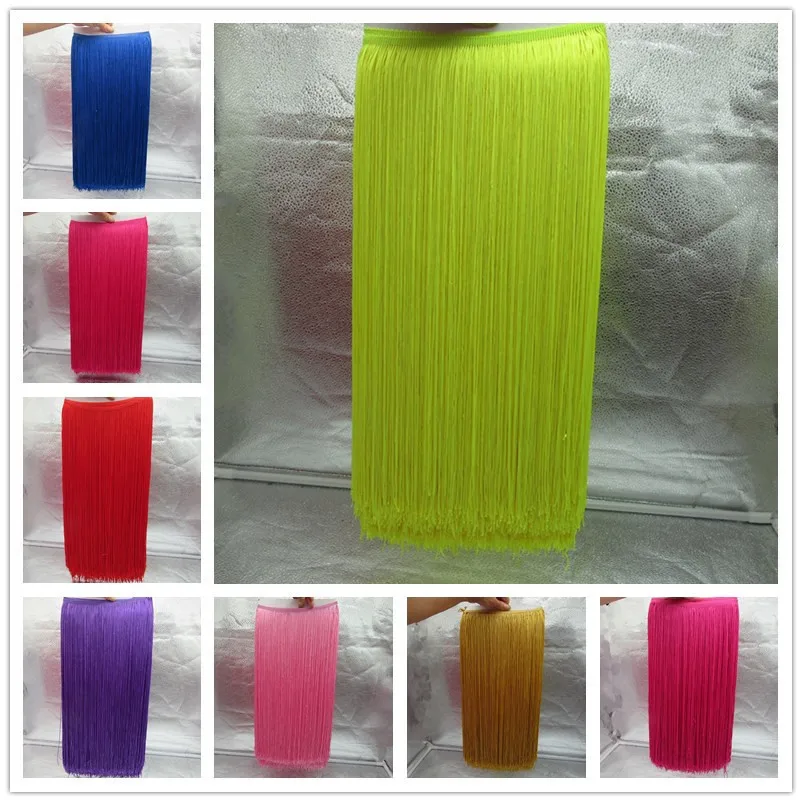 

5 Yards 100CM Long Lace Fringe Trim Tassel Fringe Trimming For Diy Latin Dress Stage Clothes Accessories Lace Ribbon