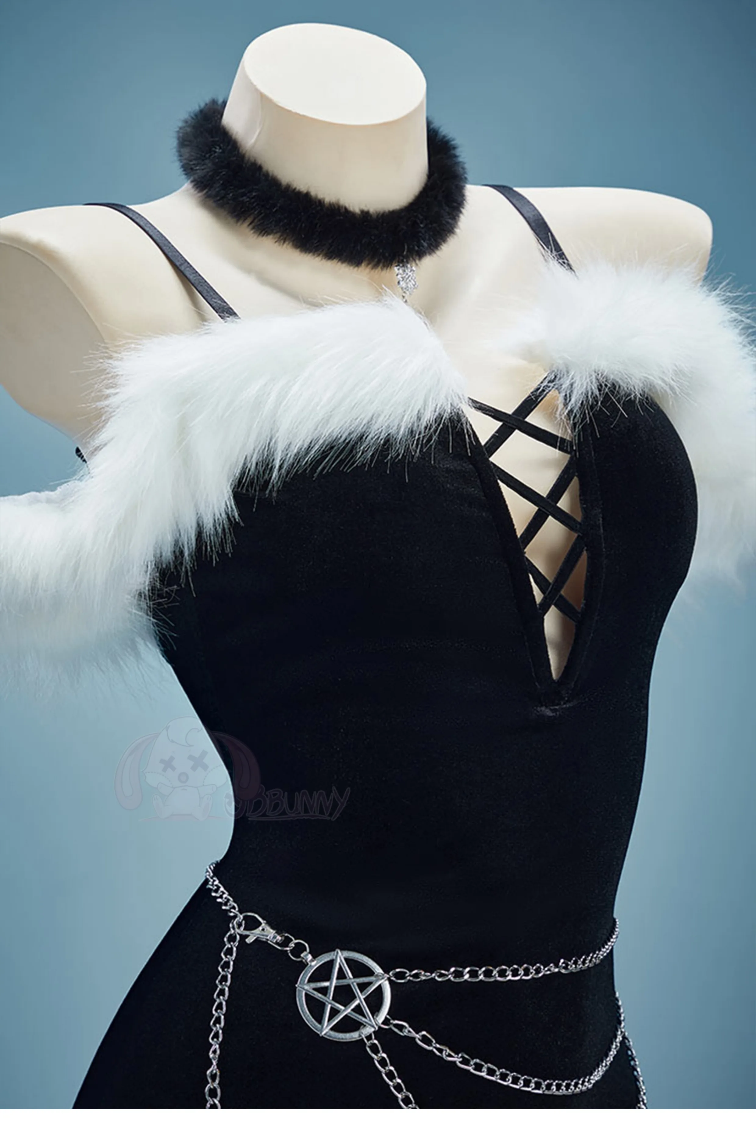 

Sexy Black Witch Plush Dress Hallowee Cosplays 2026 Anime Gothic Witch Dress Cosplay Costume