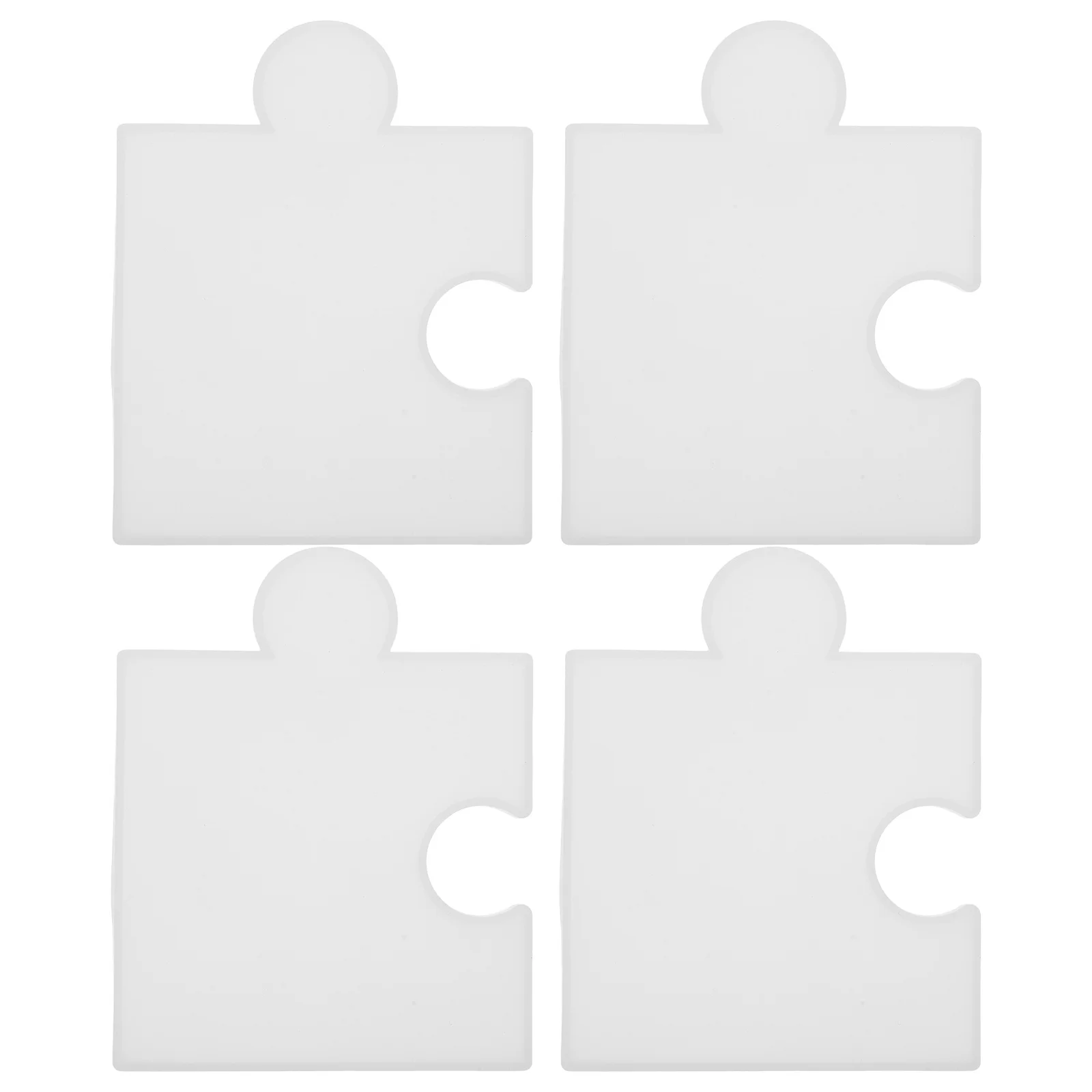 

4pcs Puzzle Resin Molds Set 5.5X4.32Inch Silicone Coaster Mold For Diy Home Decor Non-Stick Flexible Craft Making Kit -