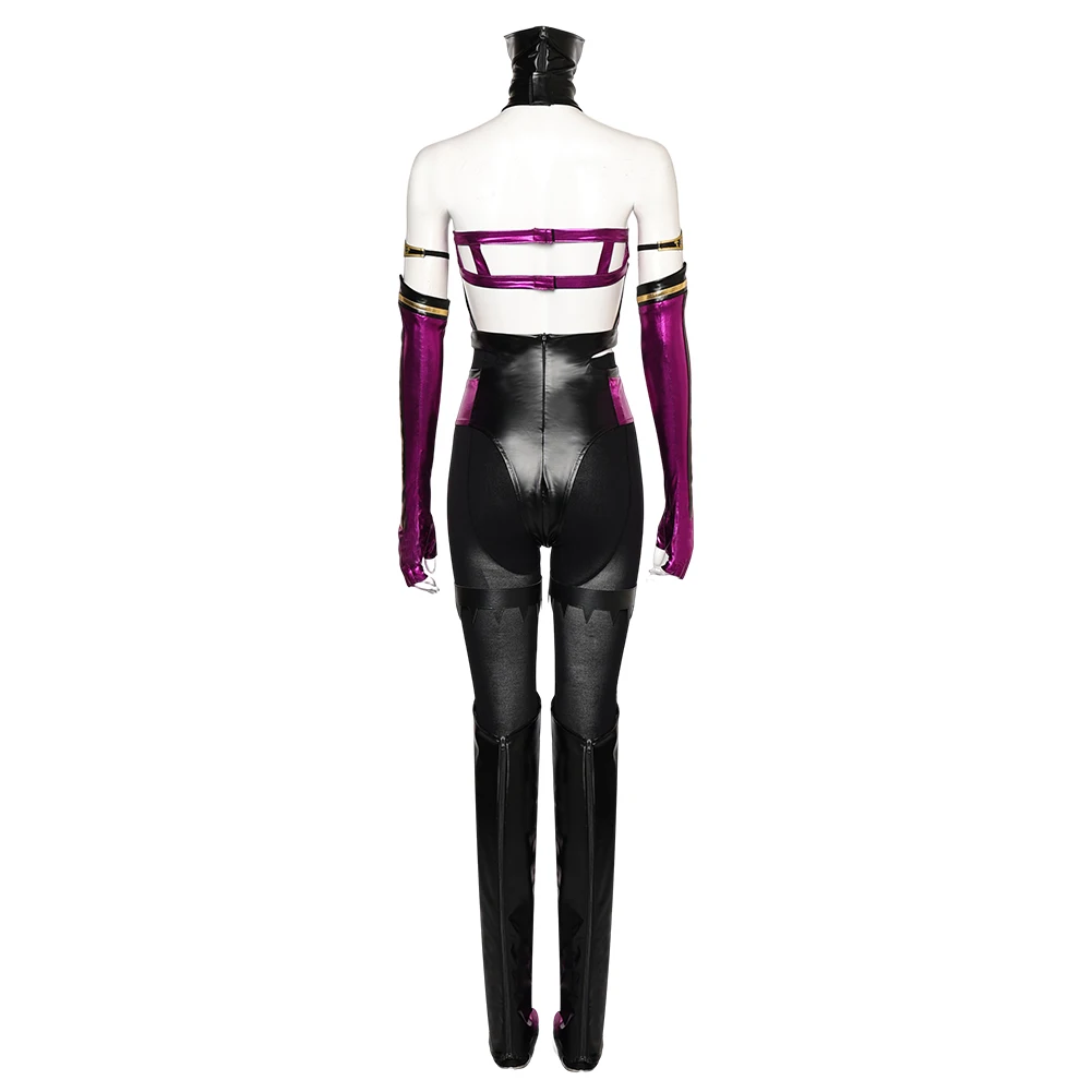 Game Mortal Cos Kombat Mileena Cosplay Costume Women Jumpsuit Mask Disguise Female Girls Fantasy Outfits Halloween Carnival Suit