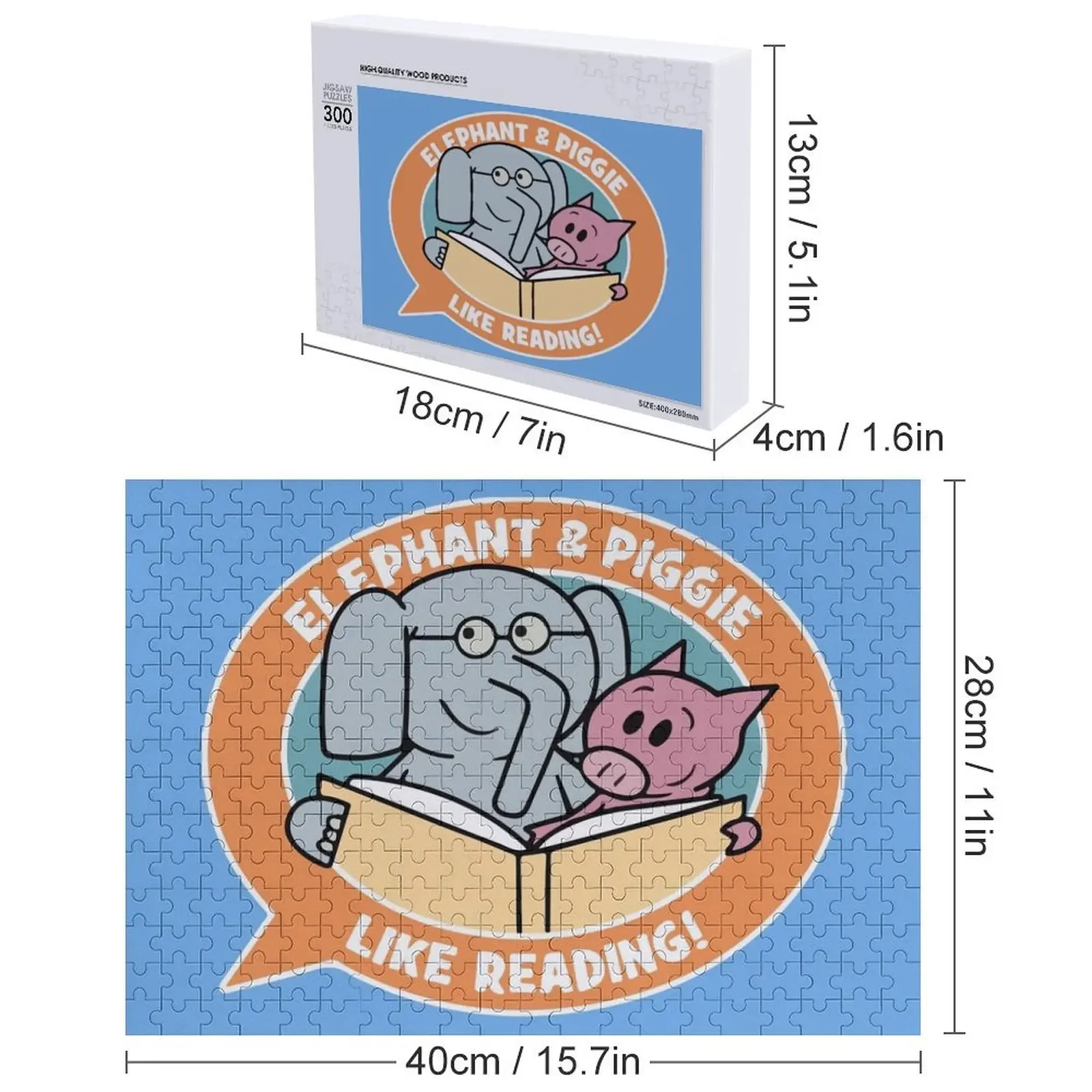 Puzzle Éléphant et Cochon pour Enfant, Personnalisable, Animaux en Bois, Anime nous-mêmes d'Art, Cadeau