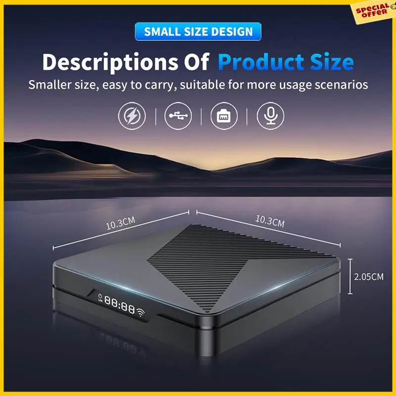 

A25P X5M Android 14 TV Box Голосовое управление 4K 60Fps Amlogic S905X5M Процессор HDR 8K 2,4G 5G Wi-Fi6 BT5.0 1000M Lan Поддержка 3D