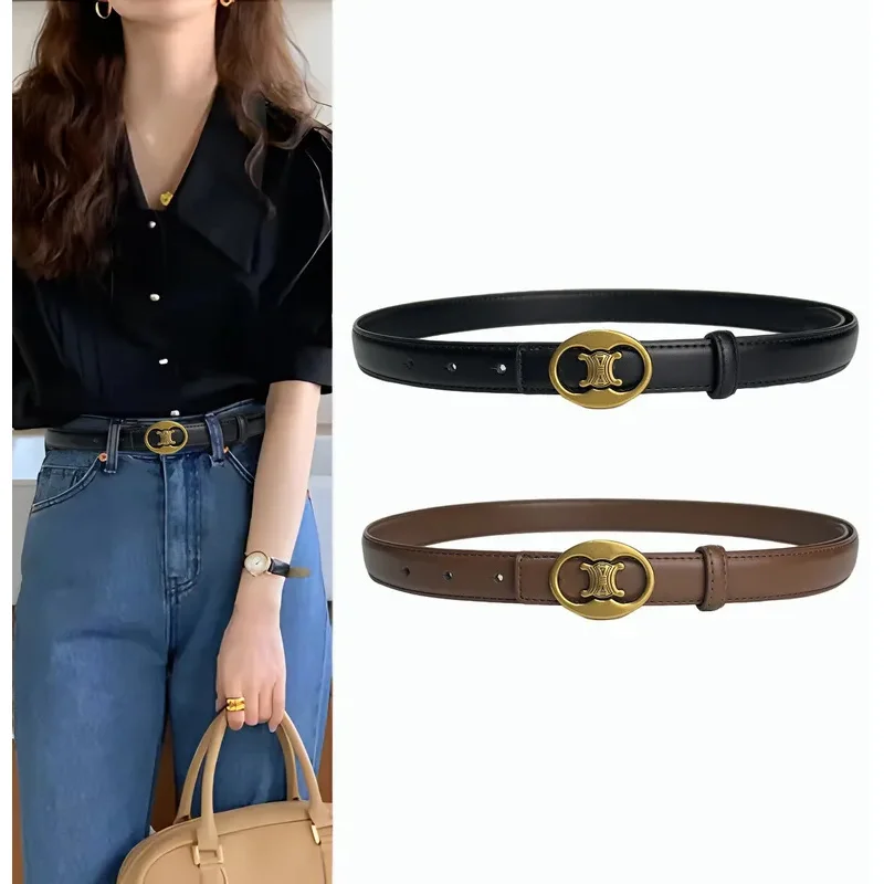 Moda feminina cinto de alta qualidade fivela de ouro melhor combinação mulheres jeans cinto mulheres