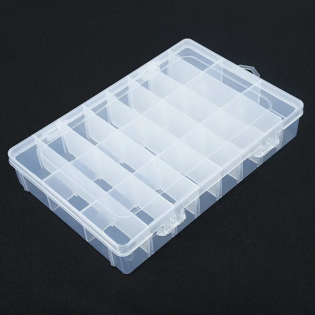 Transparent Plastic 10/15/24/36 Grid Storage Box Jewelry Beads Pills Screw Organizer Container Case Storage Boxes Best Celling