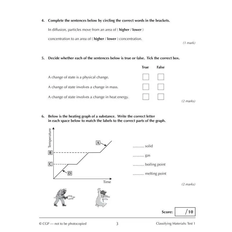 Nuevo KS3 química pruebas de 10 minutos con respuestas libros CGP Publicaciones de grupo de coordinación 9781789085808 libro