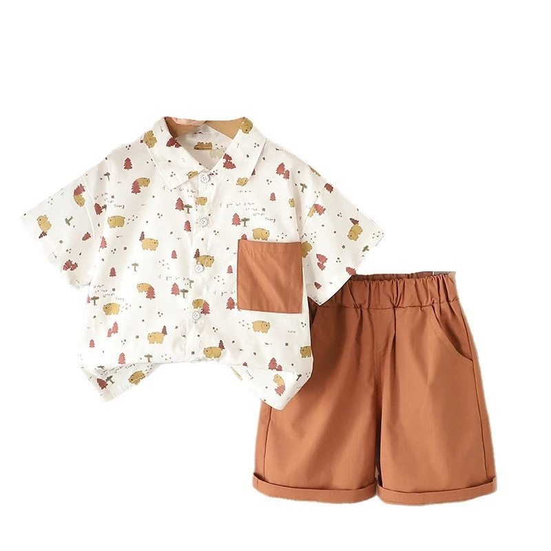 

New Summer Baby Clothes Suit Children Boys Cartoon Shirt Shorts 2Pcs/Sets Kids Clothing Toddler Casual Costume Infant Tracksuits