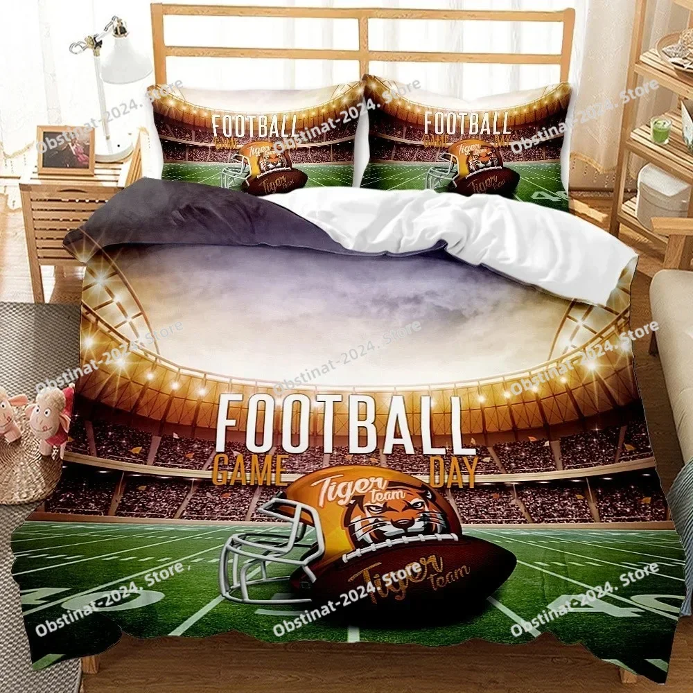 

2025 Sport Rugby Printed Bedding Set Cartoon Scenery Adult Europe Queen Twin Single Size Soft Duvet Cover Set Pillowcase Luxury