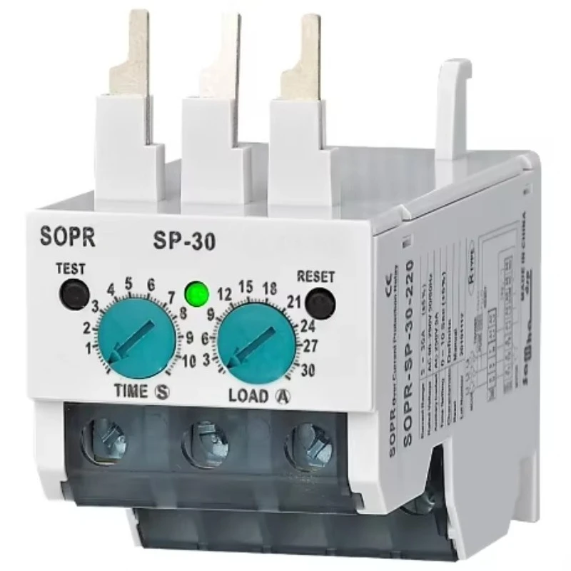 SOPR‑SP‑30 Electronic Thermal Overload Relay Motor Protector for AC Contactor DIN‑Rail Industrial Spare Part