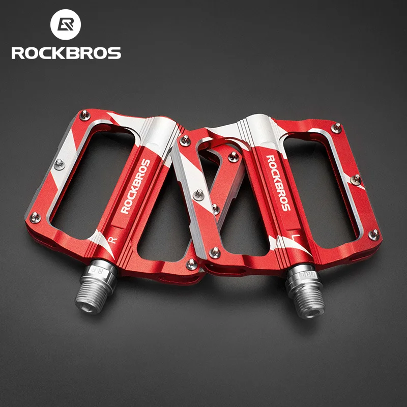 ROCKBROS Bike Pedals Ultralight Effortless Aluminum Alloy Bearing Cycling Pedals Widen Non-slip Stable Firm Bicycle Accessories