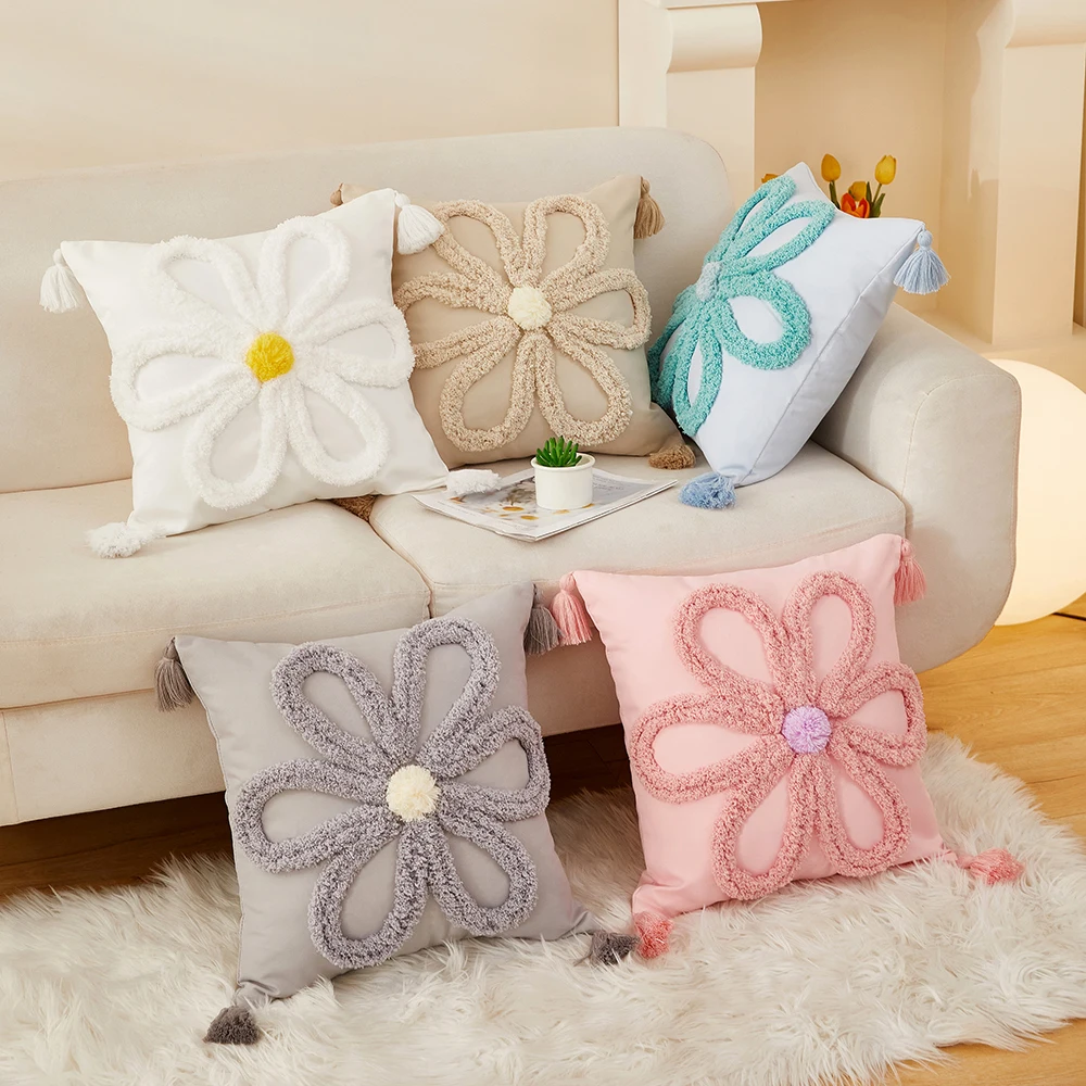 BUYNOW 1PC Bohemian Flowers Pillowcase Vintage Pastoral LivingRoom Sofa Cushion Cover Home Party Bedroom Decor Cojines Para Sala