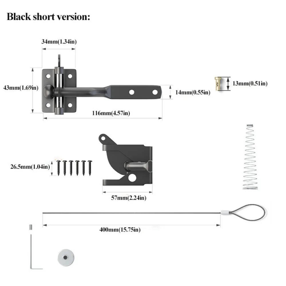 Cable de resorte de acero, puerta autoblocante de acero al carbono, cerradura de puerta abierta y resistente, cadena de tracción, cerradura de puerta automática multifunción