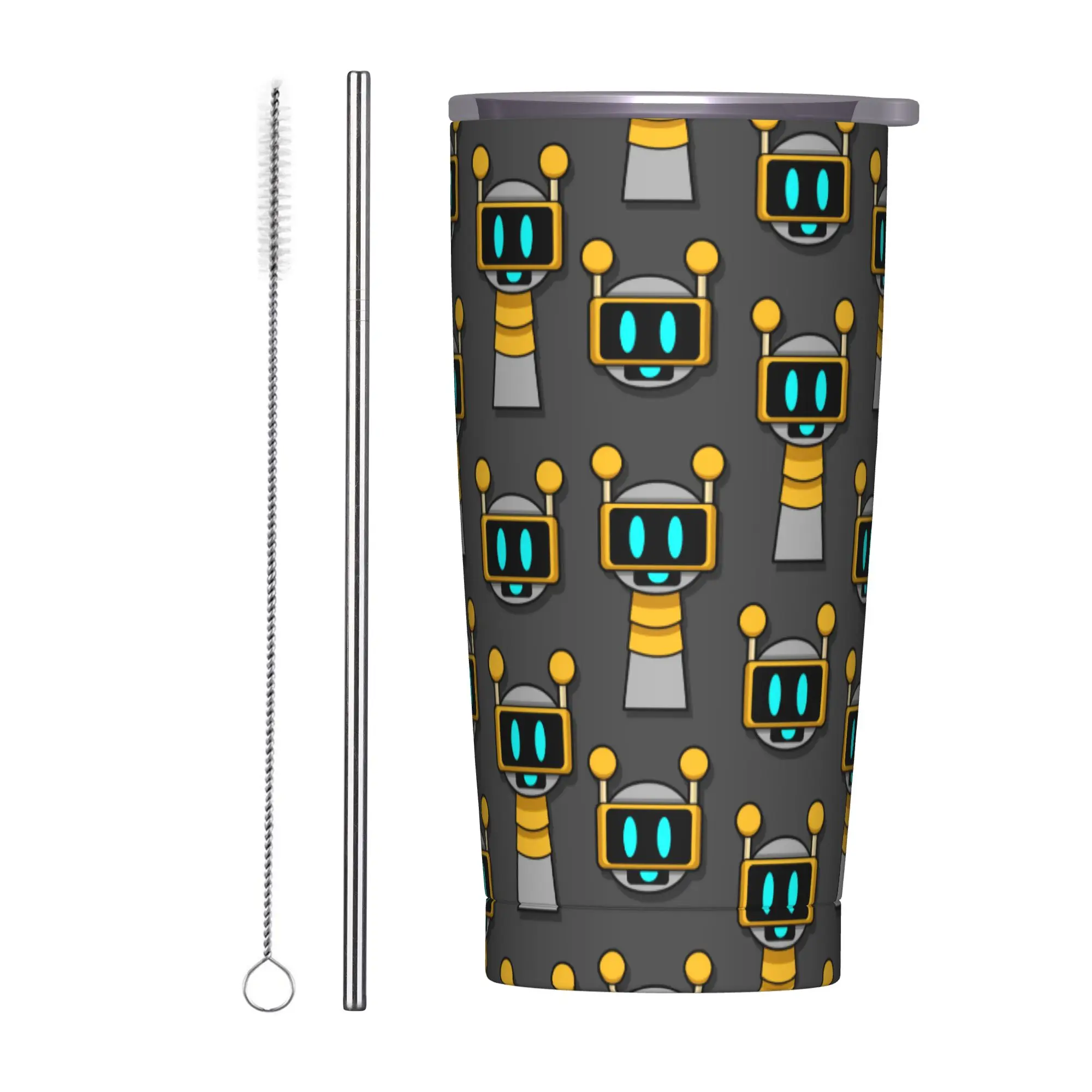 Sprunki Cartoon Anime Tumbler Vacuum Insulated  Thermal Cup with Lid Straw Travel Outdoor Mugs Spill Proof