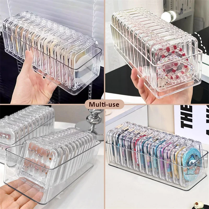 透明パウダーパフ収納ボックスポータブルスクエアメイクアップブレンダースポンジコンテナケース防塵コスメティックパフホルダー