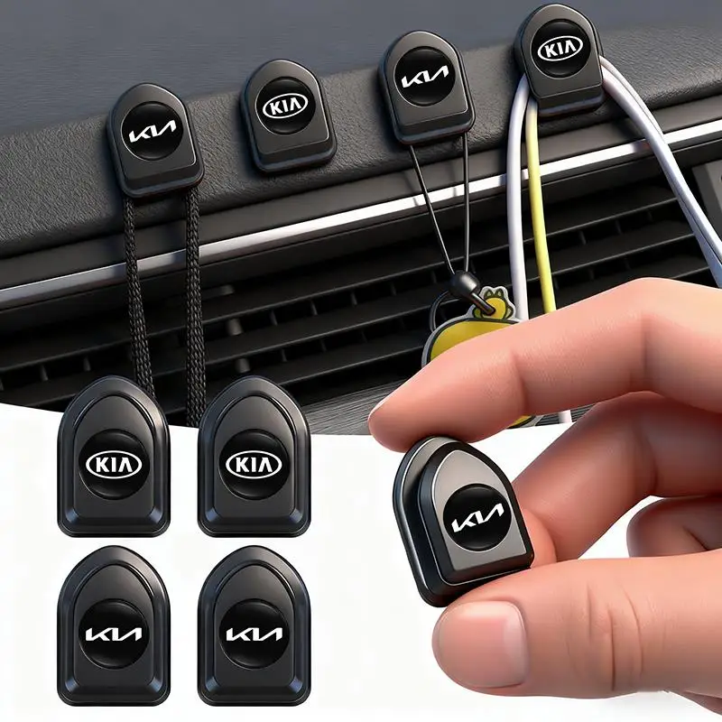 2/4 قطعة خطاف تخزين صغير ذاتي اللصق للسيارة ملحقات لكيا EV6 ستينغر ريو سورينتو بيكانتو Ceed Borrego Syros K4 K5 K8 K9