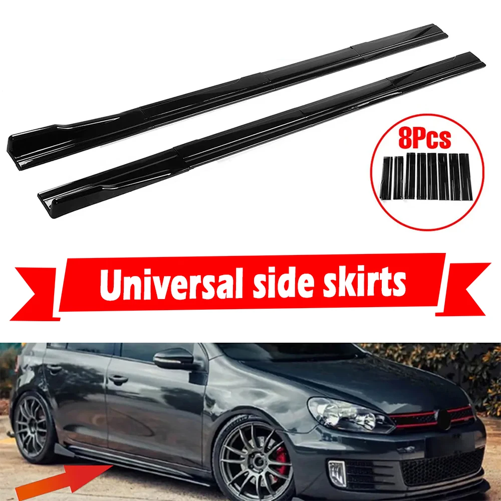 

8x assemble 2.2m Side Skirts Extension Rocker Splitters Diffuser Winglet Wings For VW For Polo For GOLF mk5 mk6 mk7 For Jetta