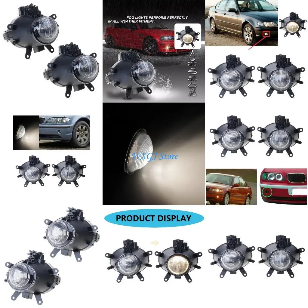 

37JE 1 Pair Driving Lamp Case Shell Car Front Bumper Fog Lights Cover for E46 4DR 02-05 Foglight Housing 63176911007