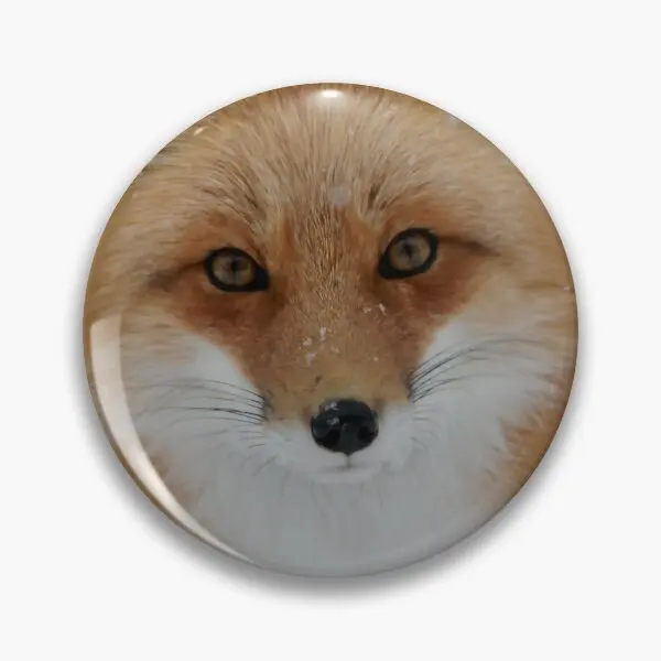 Stunning Fox In The Winter Snow Wild An  Soft Button Pin Gift Women Funny Metal Fashion Cute Creative Hat Lapel Pin Cartoon