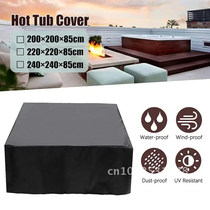 Universal Hot Tub Dust Cover Cap Waterproof Jacuzzi UV Proof All-Weather Spa  Protector Hotspring Snow Rain