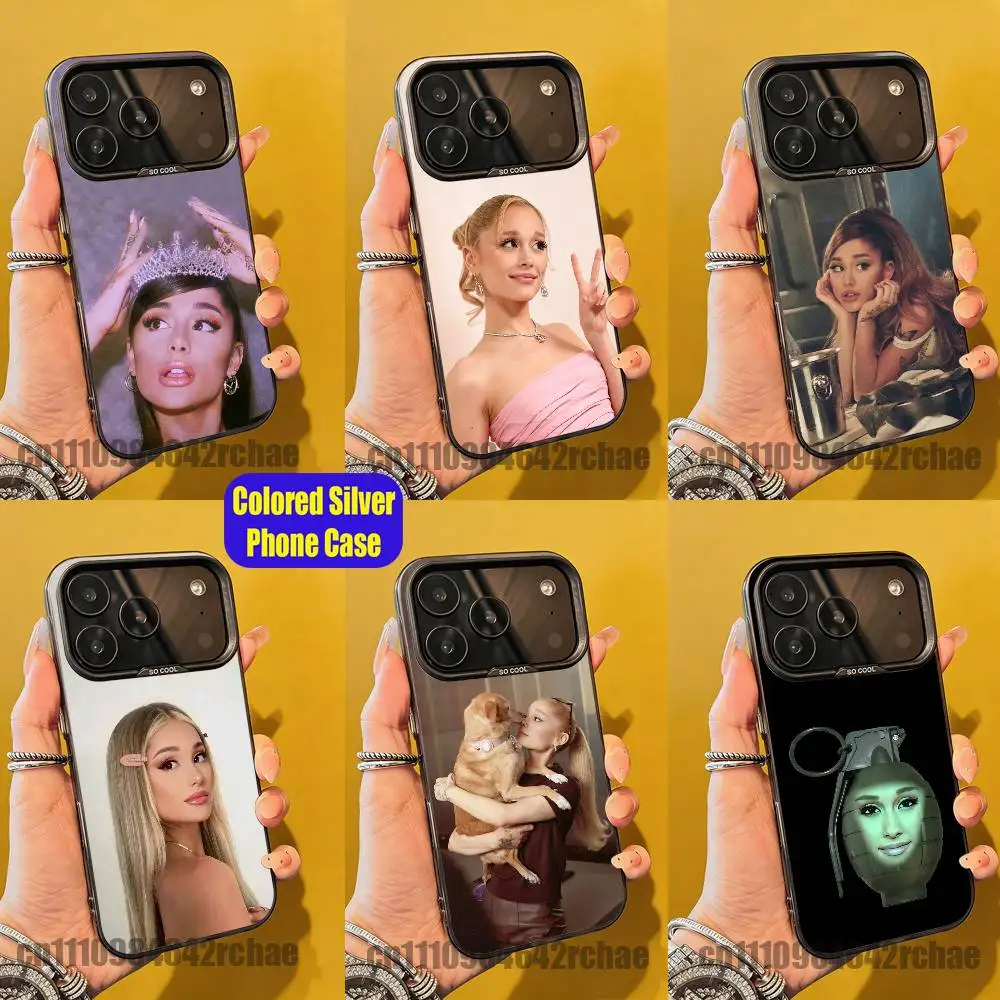 

For Singer A-Ariana Grande Phone Case iPhone 15,17,11,14,13,16,12,E,Max,Plus,Air,Pro,Mini Custom Color Silver Cover