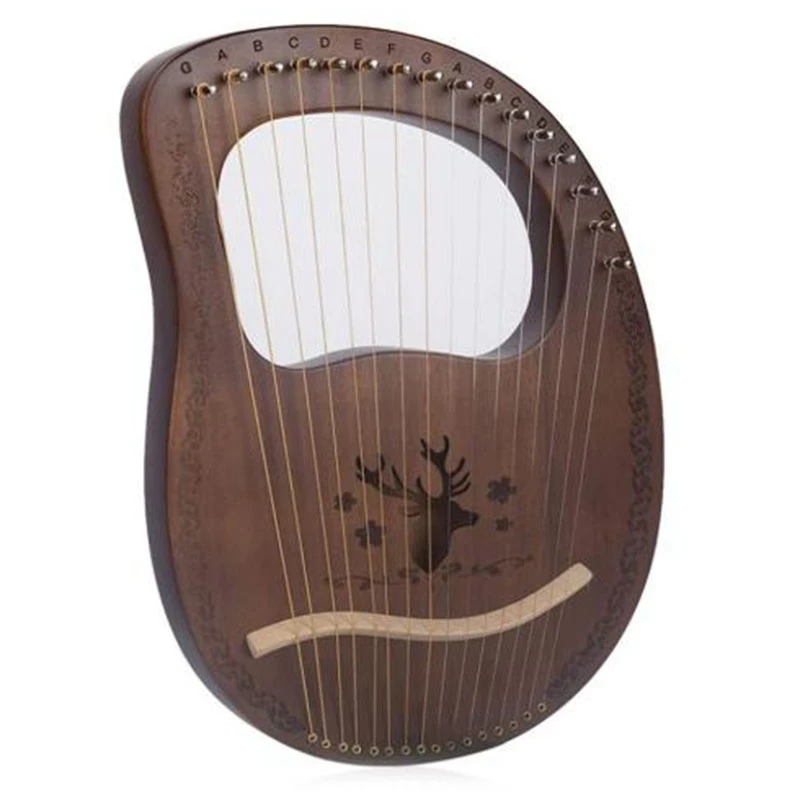 

Lyre Harp 16 String Harp Heptachord Mahogany Lye Harp With Tuning Wrench For Music Lovers Beginners