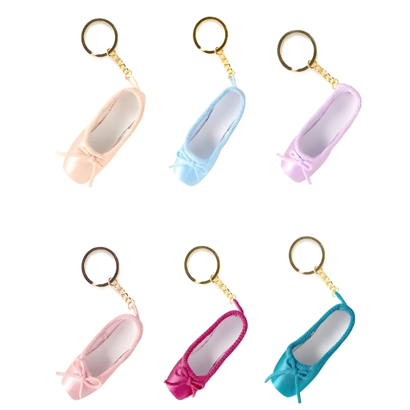 Handmade Ballet Pointe Shoe Keychain 7.7cm Elegant Dance Accessory Gift 55KA