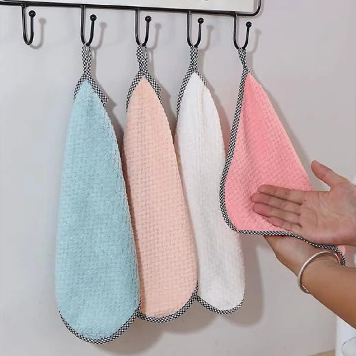 10 قطعة مناشف تنظيف المطبخ غير لاصقة ماصة للزيت خالية من الوبر سميكة منصات تجوب مناديل يدوية مناديل الطاولة أداة غسل الأطباق #4