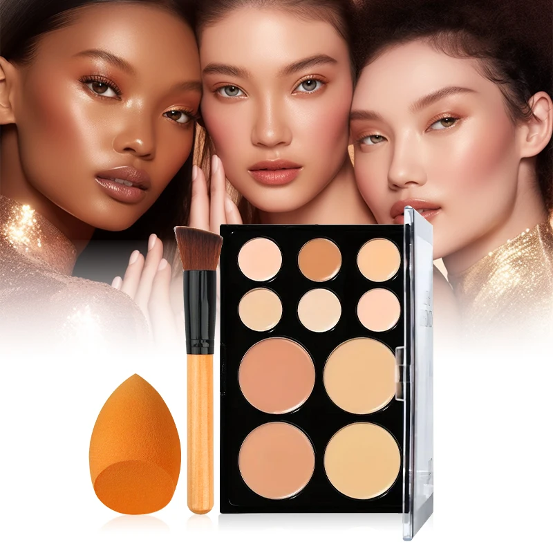 3pcs Concealer Palette Cream Texture Covers Acne Marks Dark Circles Multifunction Face Makeup Lasting Brighten Face Cosmetics