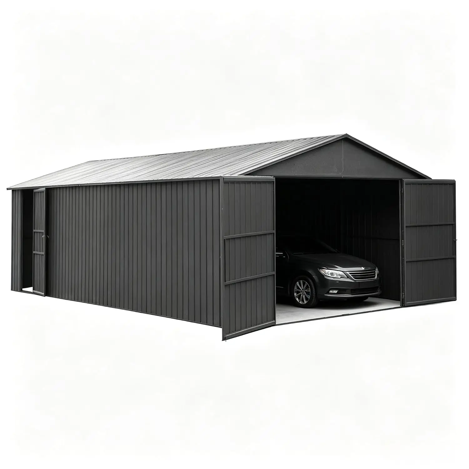 12x25FT Metal Garage Shed Carport with Lockable Doors Extra Large Vehicle Shelter for Car Truck Motorcycle Equipment, Customized