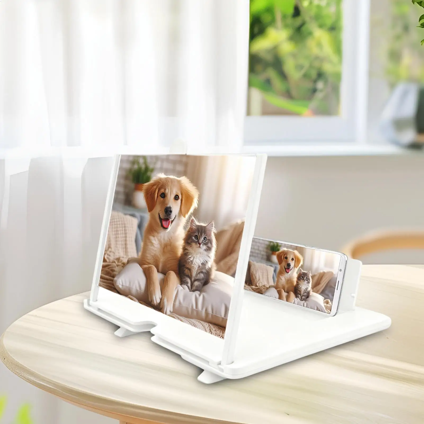 3D HD Phone Screen Amplifier Projector Compatible with All 10 Inch Smartphones Foldable Stand for Movies Videos Games Home Trave - view 6
